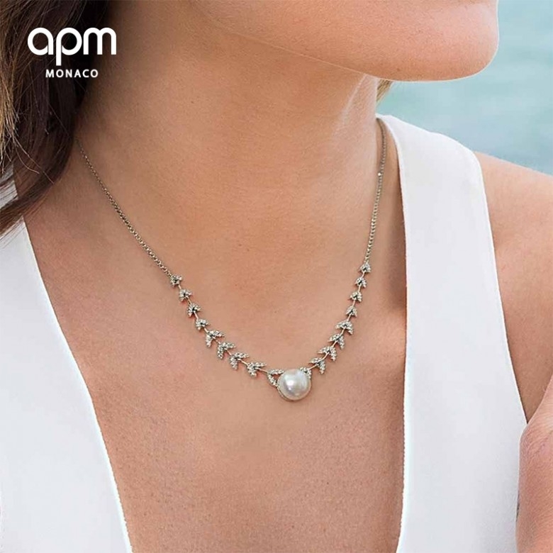 APM Monaco·925银 轻奢花瓣珍珠项链